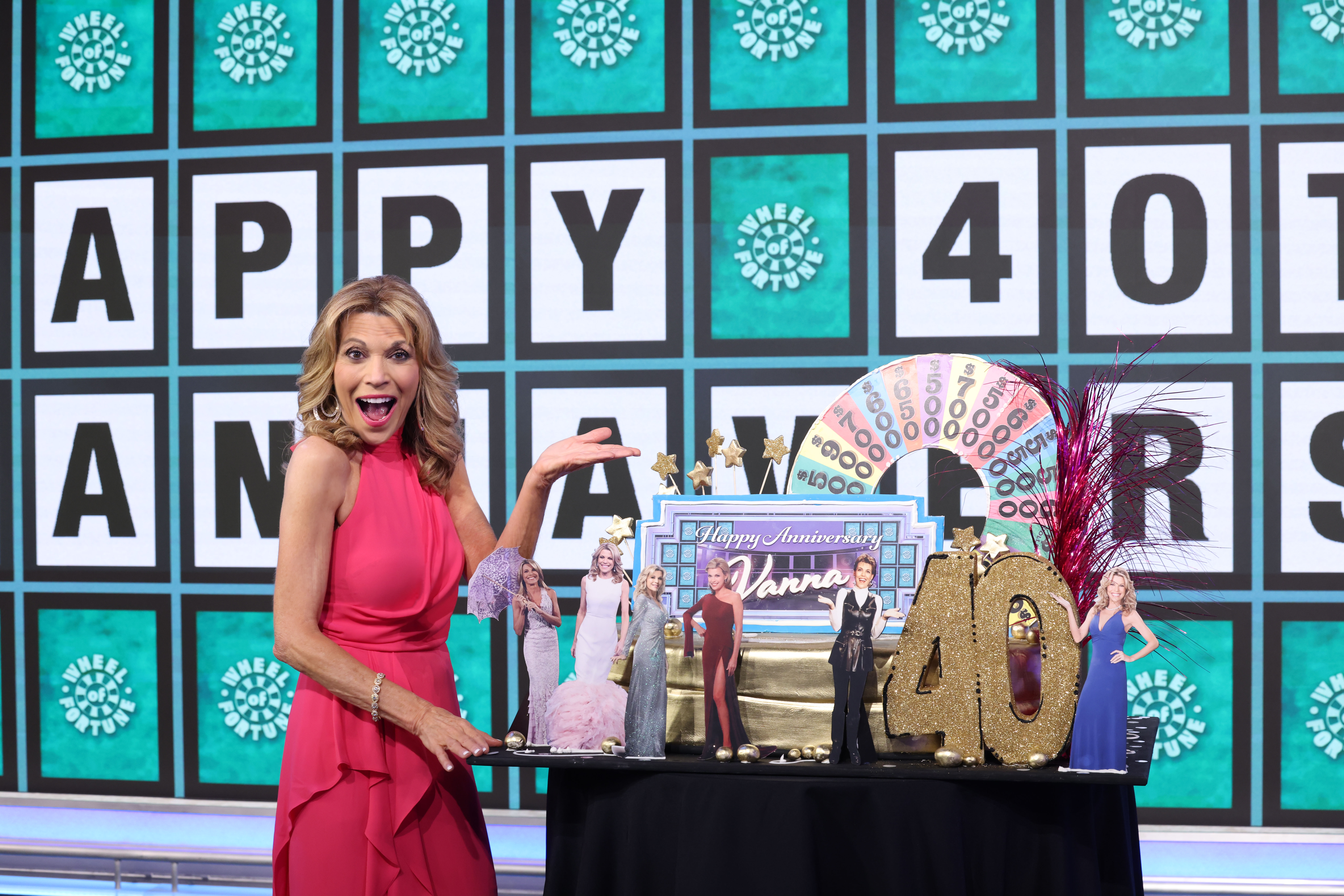 Vanna White celebrates her 40th anniversary on "Wheel of Fortune" Dec. 14, 2022. (Carol Kaelson/Wheel of Fortune®/© 2022 Califon Productions, Inc. ARR)