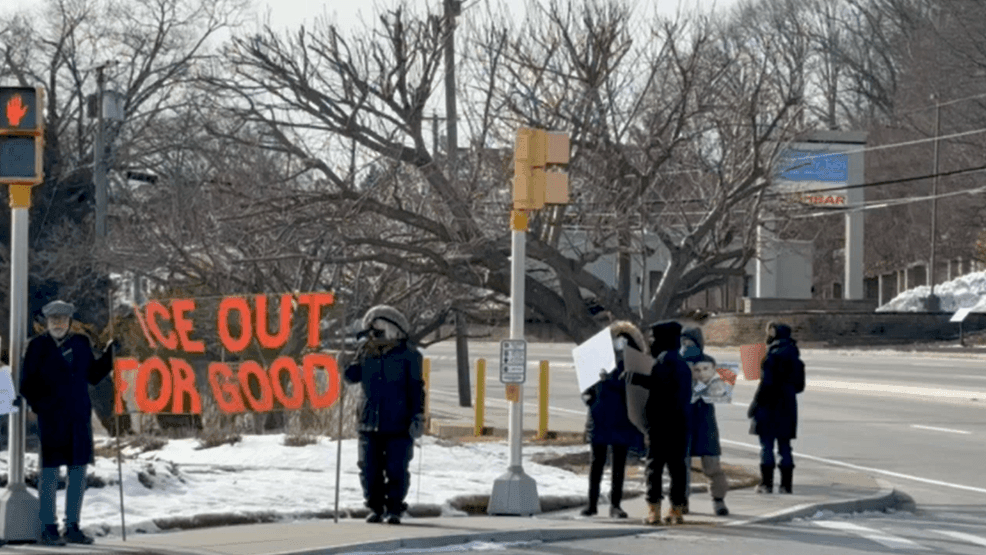 Image for story: ICE protest held in Cranston