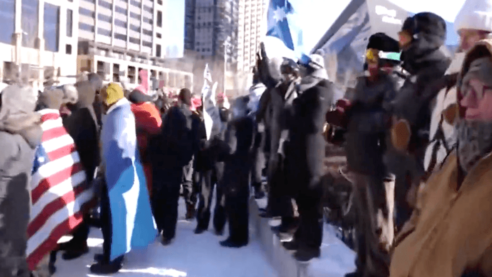 Image for story: Thousands protest ICE in Minneapolis despite cold and business shutdowns