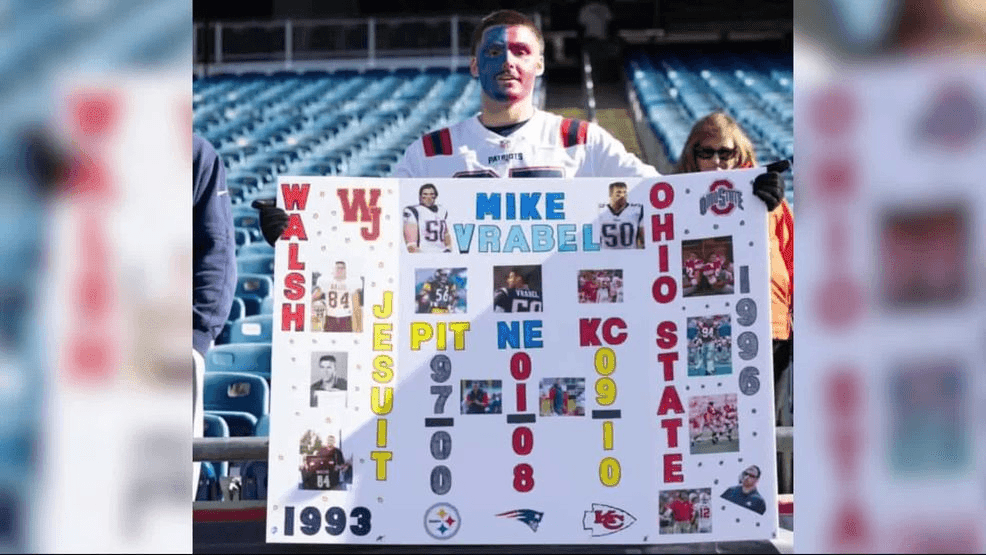 Image for gallery: East Providence Patriots superfan plans full-team poster for Sunday sendoff rally