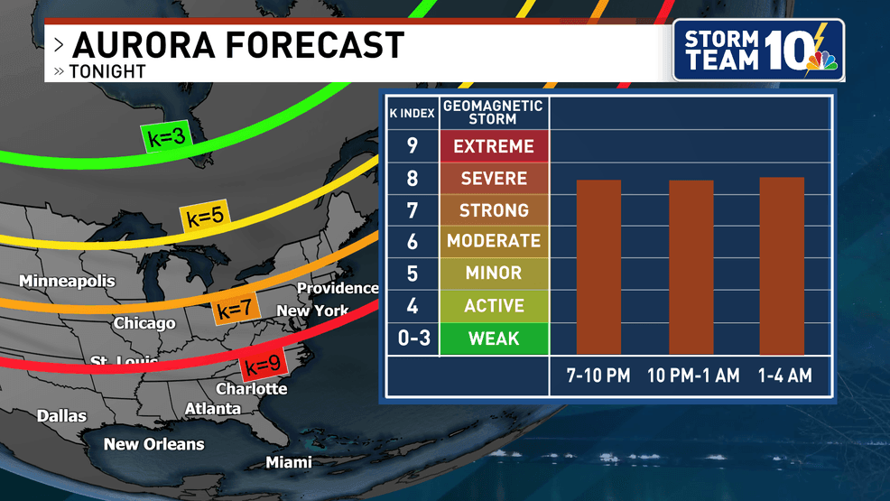 The Aurora could be visible at any time tonight. (WJAR){p}{/p}