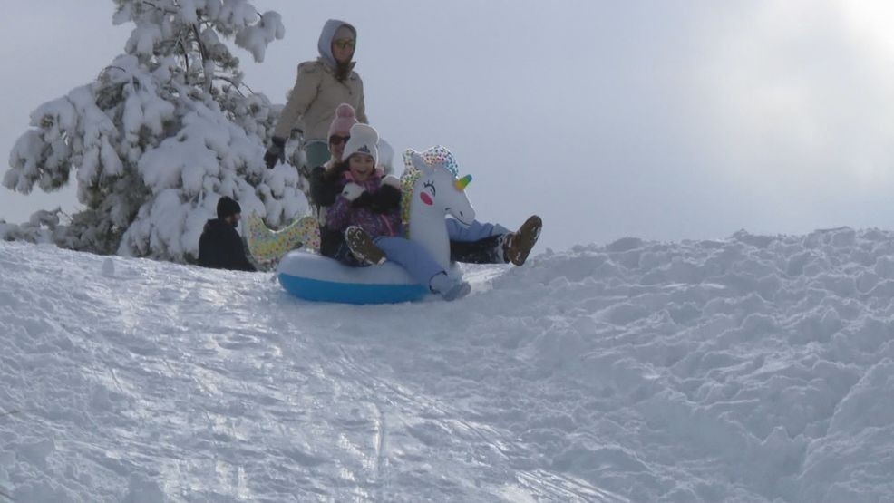 Image for story: Southern New Englanders enjoy winter activities as several inches of snow blanket area