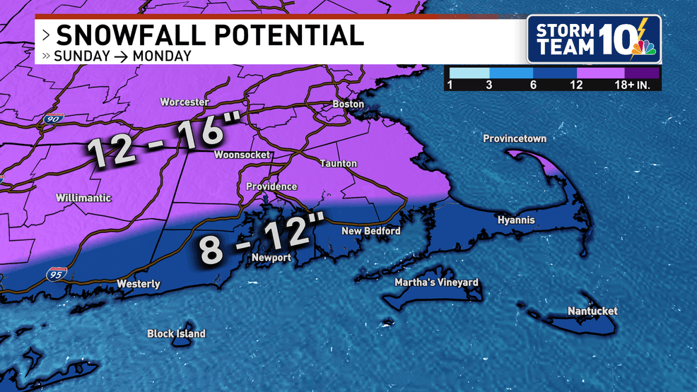First go at a snowfall map. (WJAR)