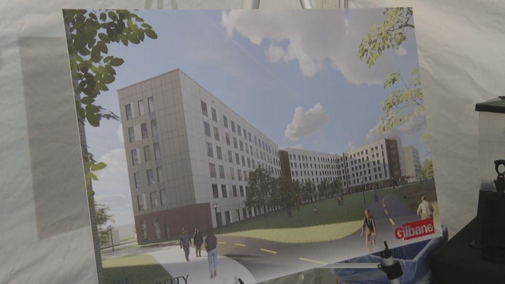 A rendering of one of the new dorms at URI. (WJAR){p}{/p}