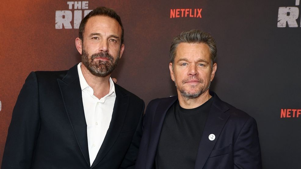 NEW YORK, NEW YORK - JANUARY 13: (L-R) Ben Affleck and Matt Damon attend Netflix's "The Rip" New York Premiere at Alice Tully Hall, Lincoln Center on January 13, 2026 in New York City. (Photo by Arturo Holmes/WireImage)