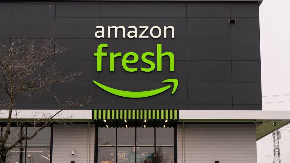 FEDERAL WAY, WASHINGTON - DECEMBER 12: The exterior of an Amazon Fresh grocery store is seen on December 12, 2024 in Federal Way, Washington. The company held grand re-opening events for three redesigned stores in the Puget Sound region. (Photo by David Ryder/Getty Images)