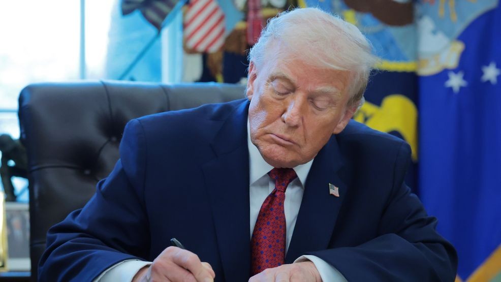U.S. President Donald Trump signs an executive order classifying fentanyl as a "weapon of mass destruction."