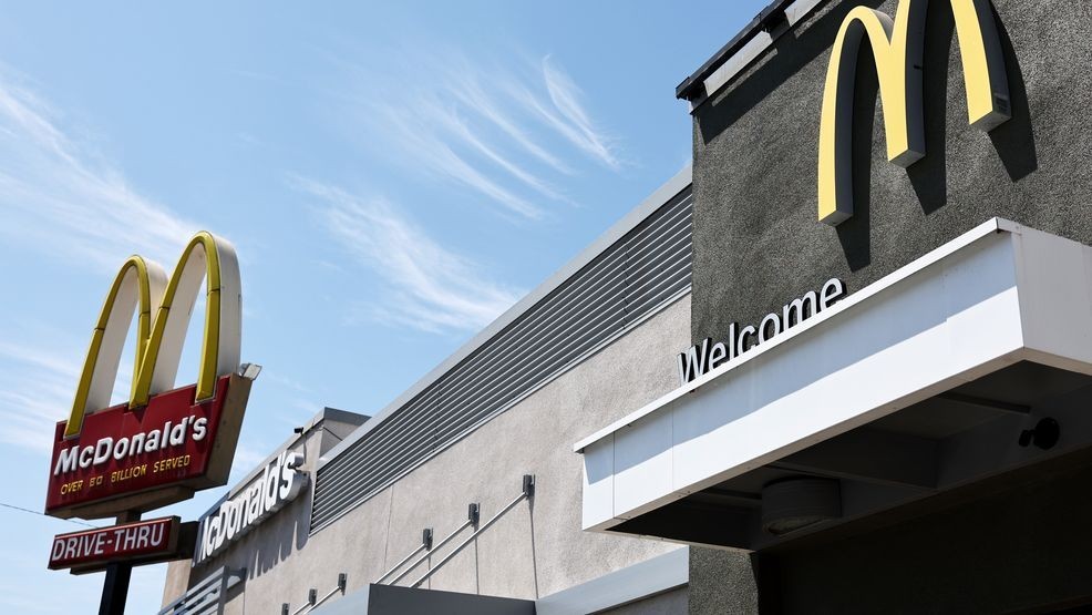 FILE - The McDonald's logo is displayed at a McDonald's restaurant on July 22, 2024. (Photo by Mario Tama/Getty Images)