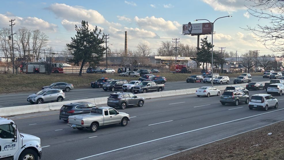 Cranston police were visible at a scene along Interstate 95 in Cranston, Thursday, Jan. 15, 2026. (WJAR)