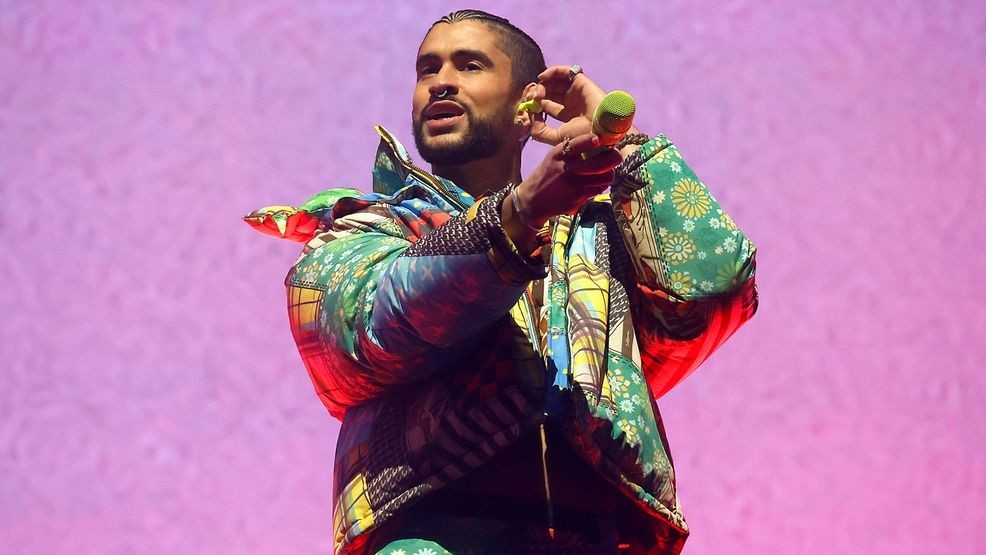 INDIO, CALIFORNIA - APRIL 14: Bad Bunny performs at the Coachella Stage during the 2023 Coachella Valley Music and Arts Festival on April 14, 2023 in Indio, California. (Photo by Frazer Harrison/Getty Images for Coachella)