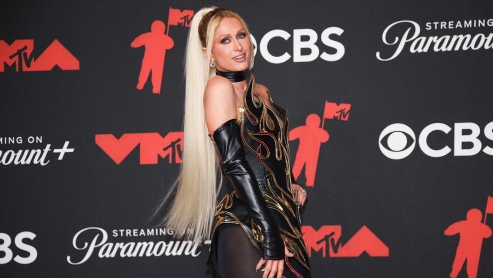 US socialite businesswoman Paris Hilton attends the MTV Video Music Awards at UBS Arena in Elmont, New York, on September 7, 2025. (Photo by Leonardo Munoz / AFP) (Photo by LEONARDO MUNOZ/AFP via Getty Images)