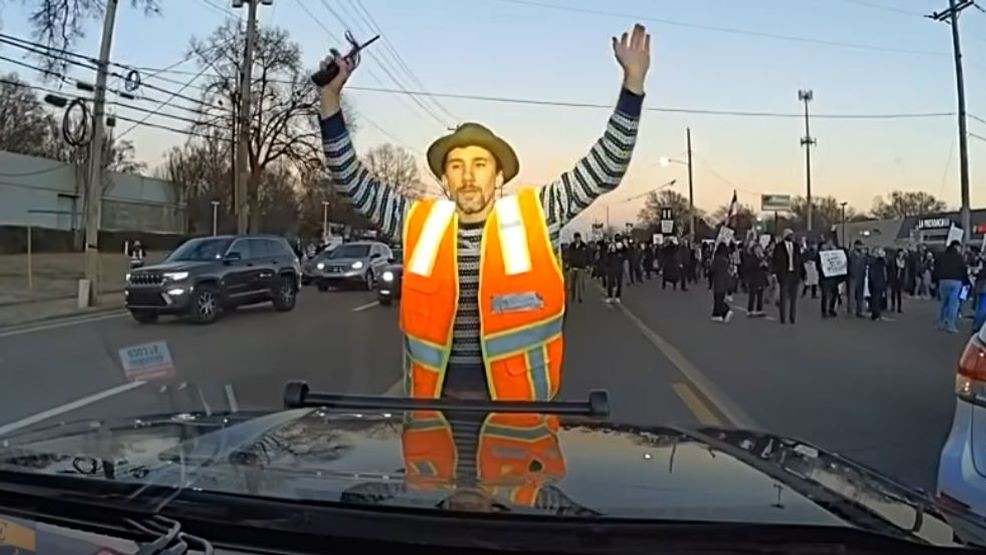 Image for story: Tennessee Highway Patrol says viral claim of trooper hitting protester in Memphis is false